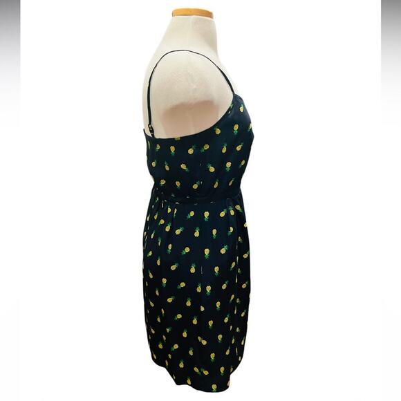 J Crew Women Pineapple Strappy Mini Dress Pocket Hawaiian Boho Size. 10 NWT - Picture 3 of 7